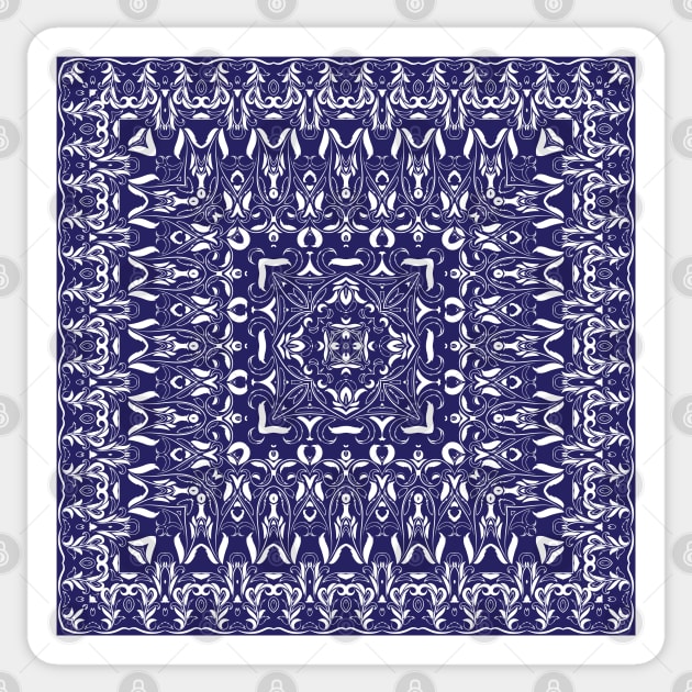 Arabic ornate square pattern Sticker by IrinaGuArt